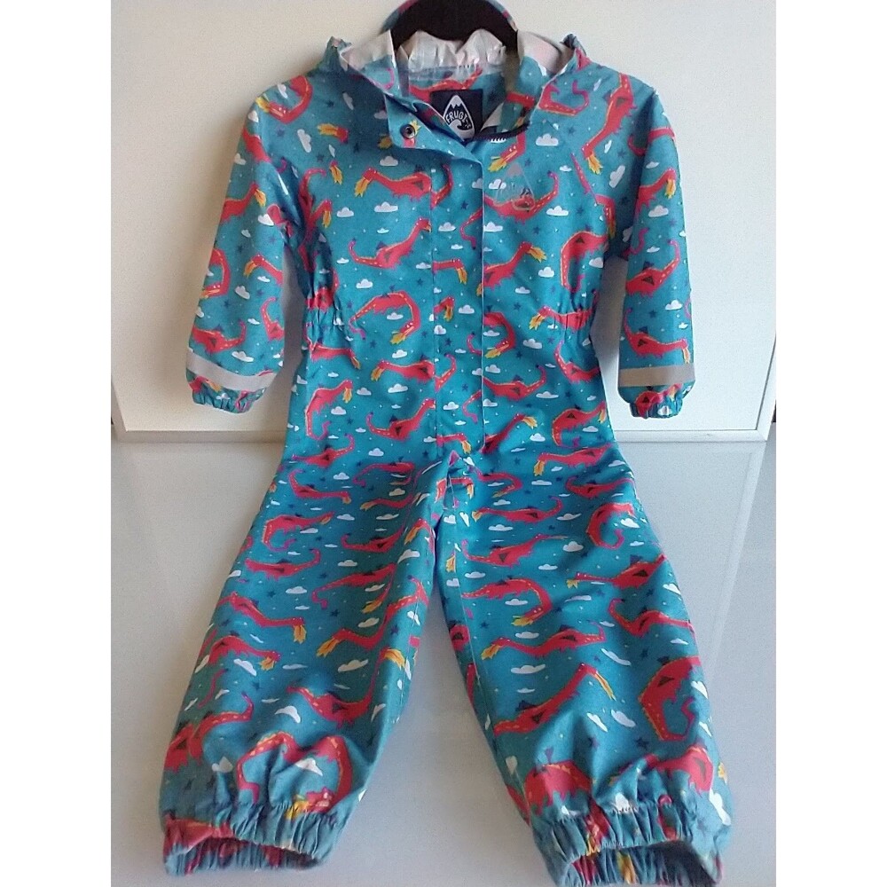 Frugi Rain Or Shine Suit 5-6 Years 110 116 Dragon Waterproof Puddle All in One
